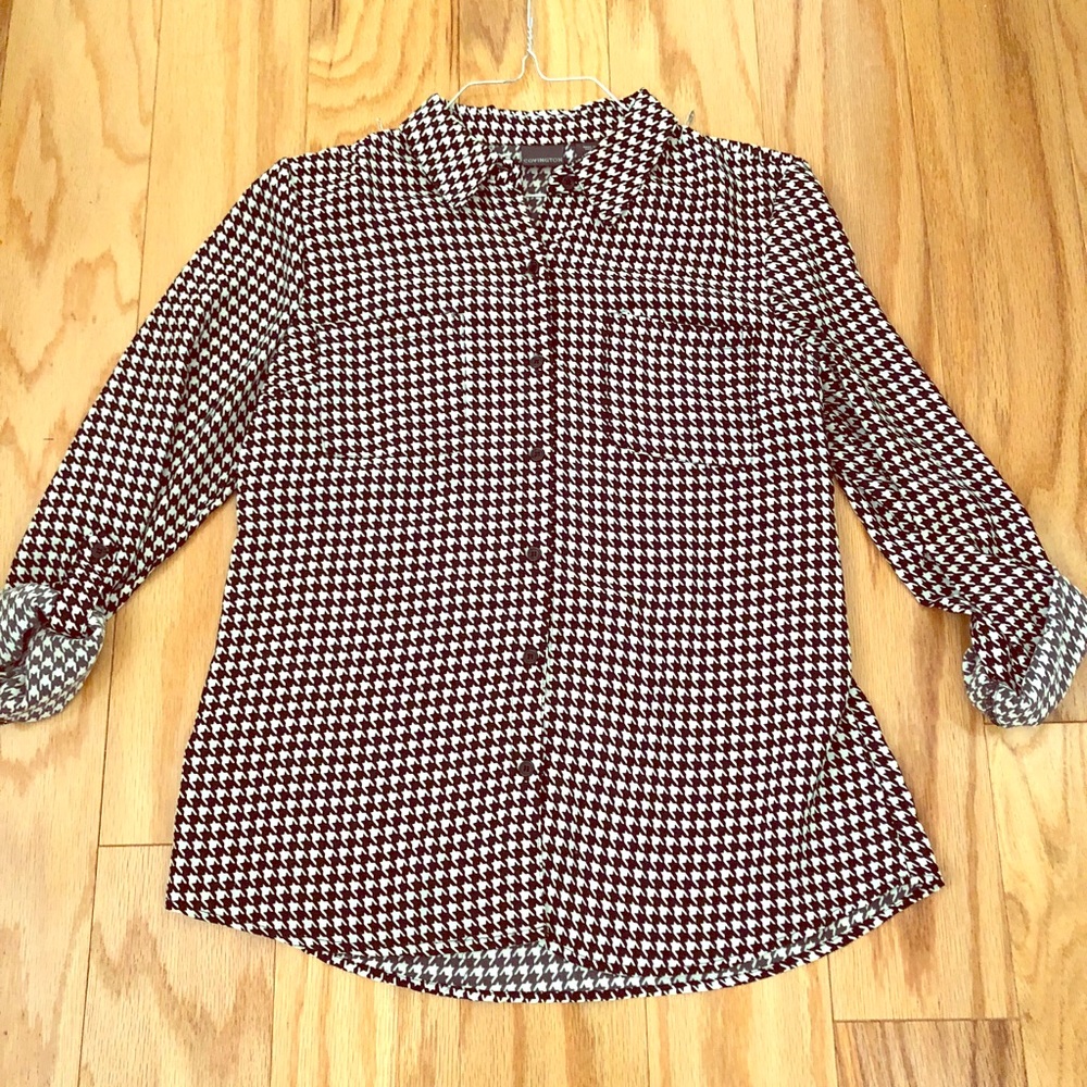Covington Houndstooth Button Up size Medium